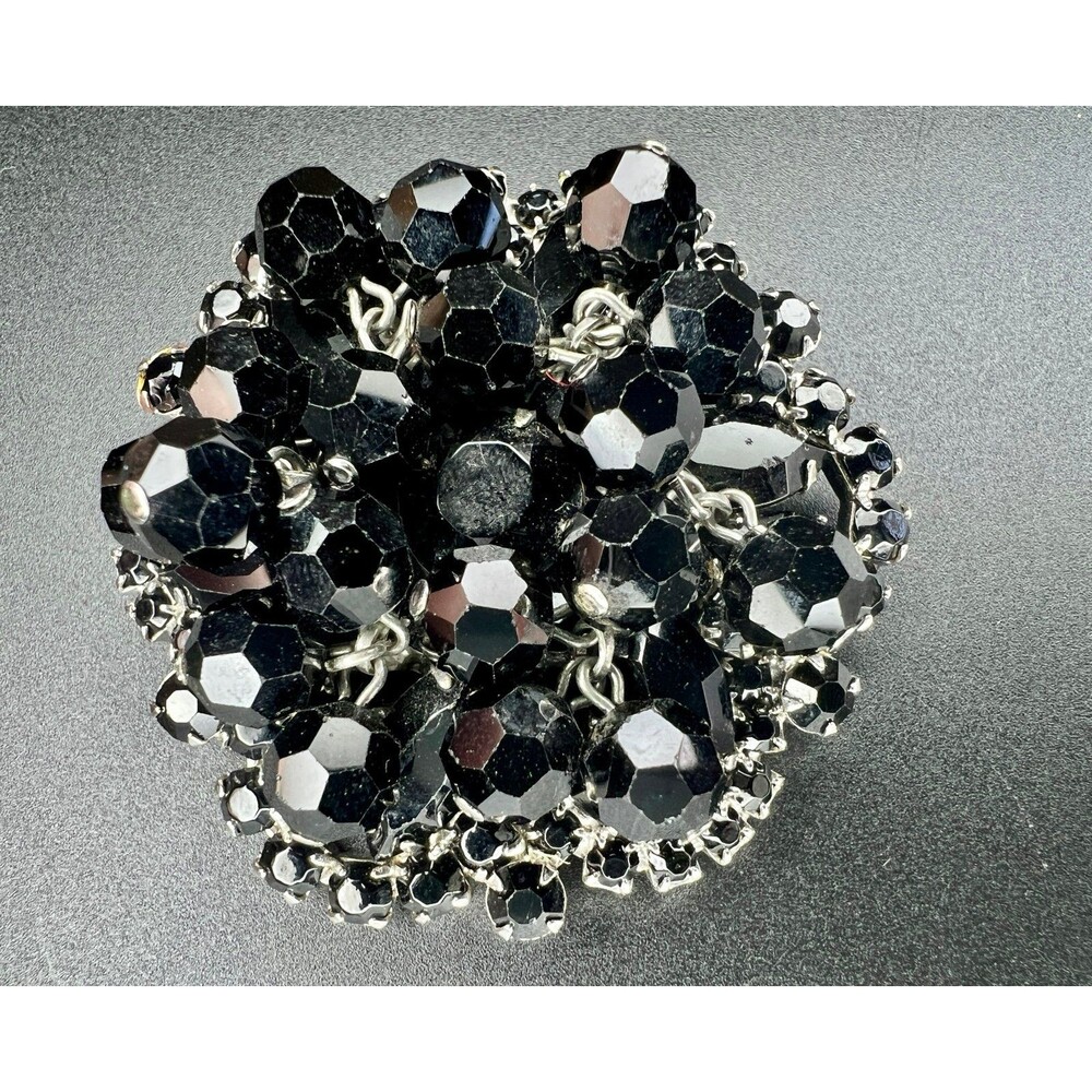 Ref No. 8764 Vintage D&E Juliana Bead Cluster and Rhinestone Layered Brooch - Picture 3 of 5